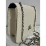 Merut Style Kutulu Kilit Aksesuarlı Kalın Zincirli Mini Kadın Çapraz ve Omuz Çantası - 17x22 - 10D-Krem