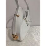 Merut Style Parlak Rugan Kadın El ve Omuz Çantası - 14x25 - 001-Beyaz