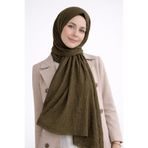 Merve Nayir Ütü Gerektirmeyen Bambu Kraş Şal Haki Tesettür Hijab