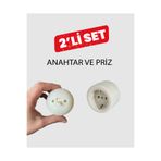 Merve Sıva üstü Anahtar, priz, komitatör 3'lü set yuvarlak
