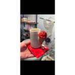 Merve Tasarım Ceramic Dondurmalı Kahve Fincanı - Altın - Kırmızı