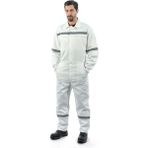 Mervem Bütün Iş Tulumu Reflektörlü %100 Pamuk Beyaz - 2XL