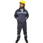 Mervem Iş Takımı (Mont+Pantolon) Reflektörlü Pamuk Gri - S