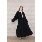 mervemoda Kadın Yarasa Kol dokuma uzun büyük beden elbise