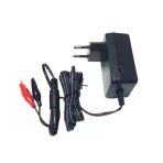 Mervesan 6V / 12V 1A Akü Şarj Adaptörü 5.5X2.5mm Jaklı + Maşa Kıskaçlı (6 Volt 12 Volt 1 Amper 1000Ma)