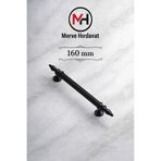 merveuras 160 Mm Siyah Şık Plastik Mobilya Çekmece Dolap Kulp