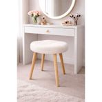 MervishDecor Ahşap Ayaklı Dekoratif Baklava Desenli Puf Tabure Bench Koltuk Sandalye