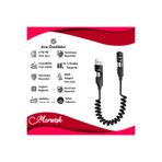 Merwish 4’ü 1 Arada Yaylı Hızlı Şarj Kablosu 65W Type-C & Lightning Dolaşmaz Spiral Araç Uyumlu