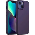 Merwish Apple iPhone 15 Plus Uyumlu Özel İpeksi Dokunuş Hissi Veren İçi Yumuşak Kadife Lansman Silikon Kılıf Kapak (Derin Mor)