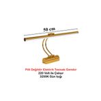Merwish Flüt Led Aplik 50 CM 3200K Gün Işığı Banyo Tablo Çalışma Masası Duvar Aydınlatma Lamba (Gold)