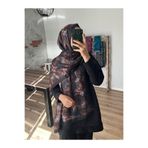 Merwiss Rose Gül-Etnik Desen Kahverengi Şal