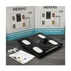 Merxas C66 Şarjlı Ekranlı Vücut Yağ Ölçekli Banyo Baskülü Akıllı Bluetooth Şarjlı Tartı Mobil Uygulamalı - Siyah