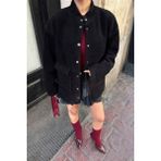 Mery Mery Boutique Astarlı Yumuşak Kürk Kadın Ceket Mont - Siyah