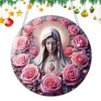 Meryem Ana Süsü, Meryem Ana Ağacı Süsleri,2D Akrilik Hıristiyan Süsleri | Meryem Ana Süs Noel Hıristiyan Dini Kolye Aile için