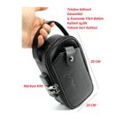 Meryem Çanta Erkek Siyah Kilitli Deri Portföy El Çantası Seyahat Tıraş Clutch Çanta