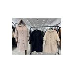 meryem store Angora Astarlı Siyah Kürk Kaban