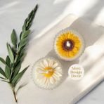 Merz Design Decor Dekoratif Hediyelik Mika Kapaklı Kutuda Ayçiçeği %100 Doğal Vegan Soya Wax Mum - 1 Adet