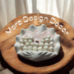Merz Design Decor El Yapımı Beton Istiridye Midye Deniz Kabuğunda Kokulu Simli Inci Zarafeti Soya Wax Mum - 1 Adet