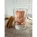 Merz Design Decor Kalpli Ayıcık Teddy Bear Candle %100 Doğal Vegan Soya Wax Kapaklı Kavanoz Mum - Krem