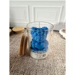 Merz Design Decor Kalpli Ayıcık Teddy Bear Candle %100 Doğal Vegan Soya Wax Kapaklı Kavanoz Mum - Mavi
