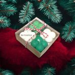 Merz Design Decor Kraft Kutuda Yılbaşı Yeni Yıl Noel Için 4 Lü Mini Hediyelik Bubble %100 Doğal Soya Wax Mum Set - Yeşil