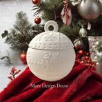 Merz Design Decor Yılbaşı Yeni Yıl Kar Tanesi Temalı Kapaklı Beton Dekoratif Kutuda Soya Wax Mum - Beyaz