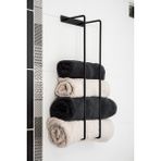 Merzana 76 cm Metal Havluluk, Banyo Düzenleyici, Banyo Havlu Rafı - Siyah