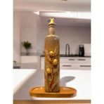Mes Reves Altın Yaldız Detaylı Antik Antik Eskitme El Yapımı Yağdanlık, Sosluk, Sirkelik, Mutfak Tasarımı, Ev Dekorasyonu - Rose Gold - 750 ml