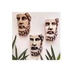 Mes Reves Antik Eskitme Dekoratif Poseidon Beton Biblo Heykel 3'lü Set Ev Dekor Duvar Dekoru