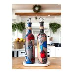 Mes Reves Modern Tasarımlı Soyut Yüz Desenli Renkli 750 ml Zeytinyağı Sıvıyağ Şişesi Yağdanlık Yağlık 2'li Set