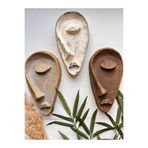 Mes Reves Özel Tasarım El Yapımı Heykel Soyut Yarım Yüz Maske 3'lü Set, Duvar Dekor, Modern Ev ve Ofis Dekoru