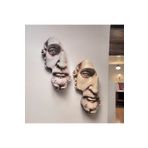 Mes Reves Yarım Yüz Antik Zeus Heykeli Modern Sanat Yunan Mitolojisi Duvar Dekoru 2'li Set Ev Ofis Dekor