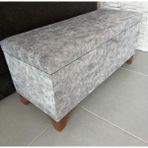 Mesa Concept Sandıklı Puf 100 cm Gri Desenli