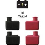 Mesa Iki (2) Takım Akü Kutup Başı Kuruma Lastiği (+)(-), Muhafaza Başlığı, Kapağı
