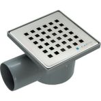 Mesa Teknik 10 x 10 Yandan 50 mm Çıkışlı Koku Önleyicili Yer Süzgeci - Gri
