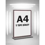 Mesaglass T Tipi A4 Pleksi Föylük Broşürlük-Dikey A4 Föylük-5 Li Paket