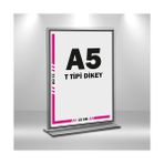 Mesaglass T Tipi A5 Pleksi Föylük Broşürlük Dikey 20'li
