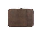 MESCHAIN Hakiki Deri MacBook Air Pro 13-13.3 inç Laptop Kılıfı, Bej, Zarif Tasarım (Kahverengi)