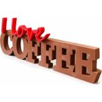 Mescolare Love Coffee Dekoratif 3D Yazı – Kahve Köşesi Mutfak Dekoru – Masa Üstü Biblo - Kırmızı - Kahverengi
