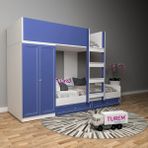 Meşe Dolaplı Ranza Çıtalı Kapak Mdf - Beyaz - 100 x 100 cm