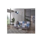 Meşe Home Cube Kolsuz Mekanizma Yataklı Yaylı Bazalı Kare Desenli Kanepe Koltuk Çekyat