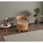 Meşe Home King Kapitoneli Silinebilir Kumaş Konforlu Modern Tasarım Renk Seçenekli Sırtlı/sırtsız Puf / Tekli Sandalye - Açık Kahve