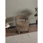 Meşe Home King Kapitoneli Silinebilir Kumaş Konforlu Modern Tasarım Renk Seçenekli Sırtlı/sırtsız Puf / Tekli Sandalye - Kahve