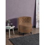 Meşe Home Melina Kapitoneli Silinebilir Kumaş Konforlu Modern Tasarım Renk Seçenekli Sırtlı/sırtsız Puf / Tekli Sandalye - Açık Kahve