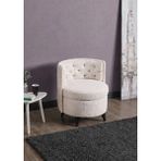 Meşe Home Melina Kapitoneli Silinebilir Kumaş Konforlu Modern Tasarım Renk Seçenekli Sırtlı/sırtsız Puf / Tekli Sandalye - Kırık Beyaz