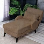 Meşe Home Pascal Desenli Ve Düz Kumaş Plastik Yüksek Ayaklı Minderli Bazalı Modern Kademeli Tv Koltuğu 73X148 cm