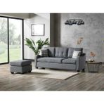 Meşe Home Plus Kılıflı Torba Yaylı Keten Kumaş Fonksiyonel Çift Yönlü Köşe Takımı Gri