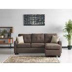 Meşe Home Plus Kılıflı Torba Yaylı Keten Kumaş Fonksiyonel Çift Yönlü Köşe Takımı Kahverengi 140x213 cm