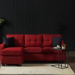 Meşe Home Plus Kılıflı Torba Yaylı Keten Kumaş Fonksiyonel Çift Yönlü Köşe Takımı Kırmızı 140x213 cm