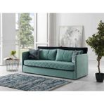 Meşe Home Siesta Fonksiyonel Kanepe Koltuk Metal Bazalı Yataklı Süngerli Su Yeşili Plastik Ayaklı 93x193 cm